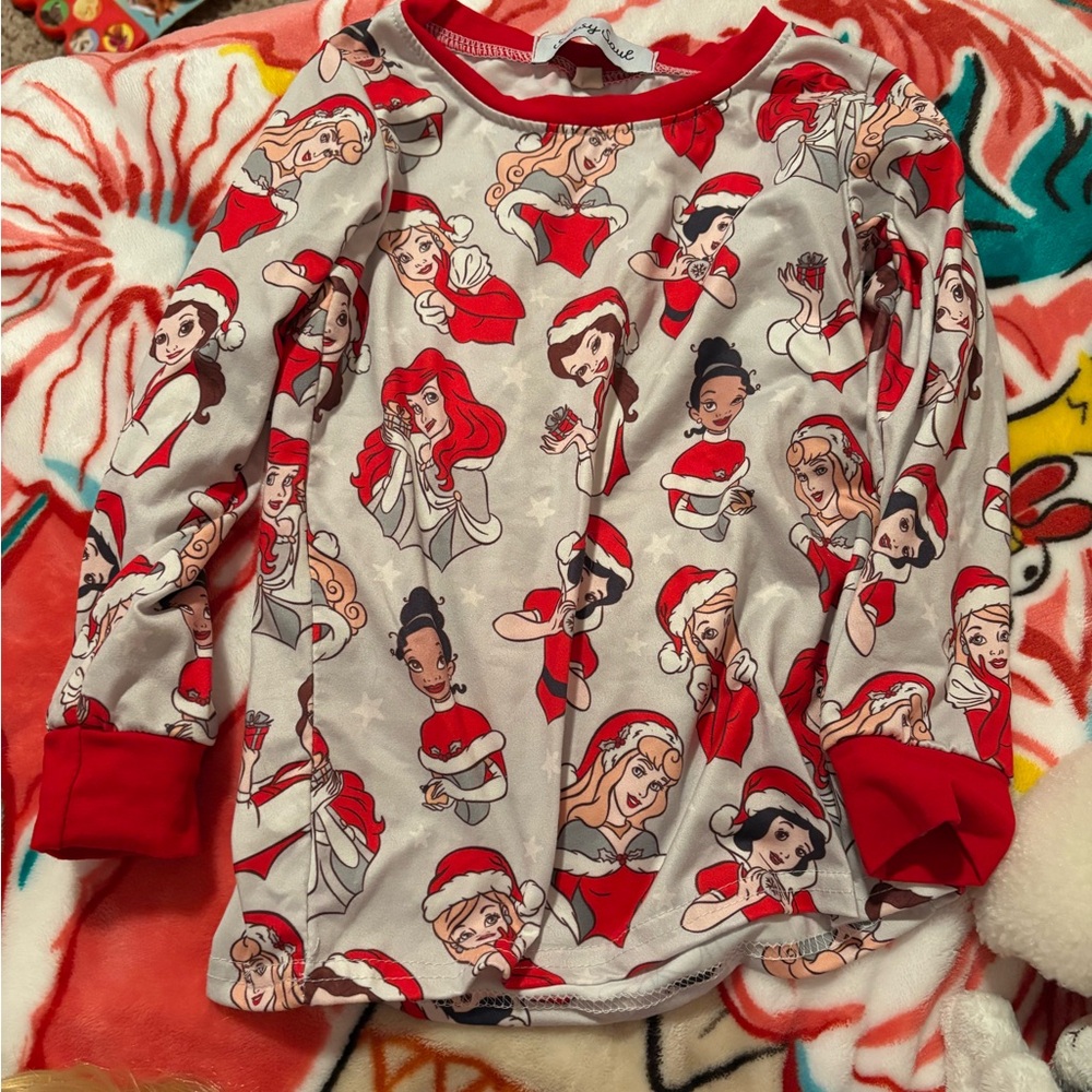 Disney Red and Grey Princess Pajama Top